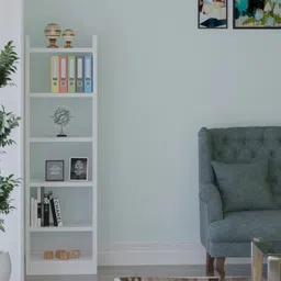 das Colton Bookshelf Cabinet Book Rack Organizer with Shelves for Home Library Engineered Wood Open Book Shelf image 2