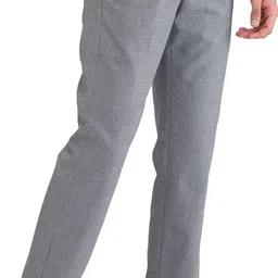 park avenue Men Regular Fit Grey Polyester Trousers image 2