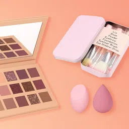 abxio Multi-Purpose Makeup Kit – Eyeshadow, Brushes, Eyeliner & Sponges image 1