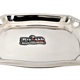 rishabh gold Serving Tray / Fruit Tray / Deep Tray (Medium (34 x 25 x 3.2 cm) ( wt 370 gm)) Tray image 2