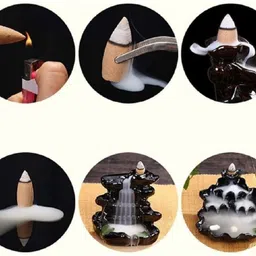 ananya trading Backflow Natural Smoke Cones for Smoke Fountains Multi Fragrance Rose Dhoop image 4