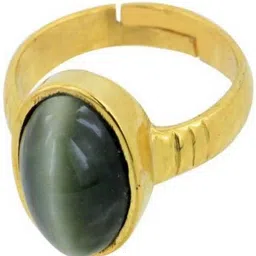 AMOGH JEWELS 5.25 - 6.25 RATTI CAT EYES (LAHSUNIYA STONE) 5 METAL ADJUSTABLE RING Cat's Eye Lumineux Uno ring-picture-13