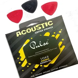 music galaxy Acoustic PULSE YELLOW 1 SET PICKS 3 MULTICOLOR Guitar String image 1