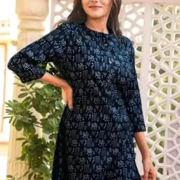 vinod enterprises Women Colorblock Viscose Rayon A-line Kurta-picture-10