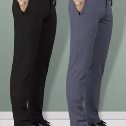 vebnor Pack of 2 Men Printed Black, Grey Track Pants image 5