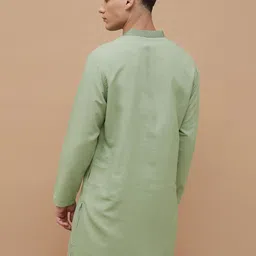 melange by lifestyle Men Embroidered Viscose Rayon Straight Kurta image 5
