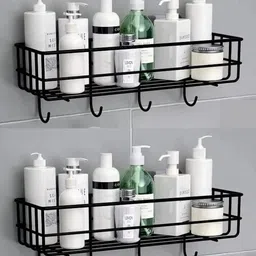 aquavibe Multi-use Self Adhesive Kitchen (PACK OF 1) Bathroom Shelve,storage Rack Stainless Steel Wall Shelf-picture-15