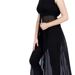 verity Casual Sleeveless Solid Women Black Top image 2