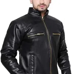 Men Solid Biker/Riding Jacket-image-90