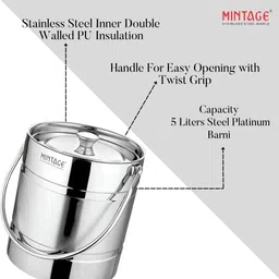 mintage Stainless Steel Milk Container - 5 L image 2