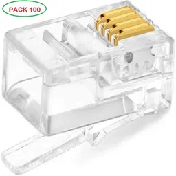 Tech-X RJ9 Modular Phone Headset 4P4C Plug Jack Connector for RJ9 / RJ10 / RJ22 Telephone Flat Cable/Cord Adapter Telephone Modular Plug (Compatible with Both Solid and Stranded Wire) Pack of 100 Lan Adapter-picture-41