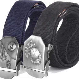 zoro Men Black, Blue Canvas Belt-picture-17