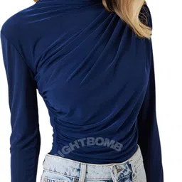 sightbomb Party Extended Sleeves Solid Women Dark Blue Top-picture-16