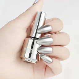 evererin Silver Nail Polish Mirror Effect Nail Lacquer metallic Silver image 1
