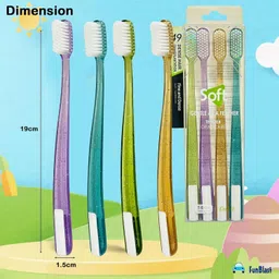 funblast for Kids & Adults - Tooth Brush Combo Pack of 4, Super Soft Bristles for Sensiti Ultra Soft Toothbrush image 2
