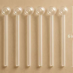 agnix Glass Oil Burner Pipe 6 inch Transparent Borosilicate Glass Inside Fitting Hookah Mouth Tip image 2