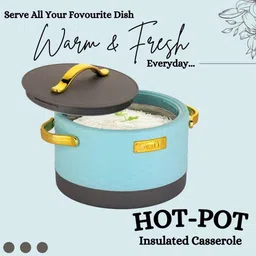 inkitchenstore Hazzel Insulated Stainless Steel Casserole Hot & Cold Food Serve Casserole image 2