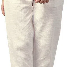 dexus Women Regular Fit White Cotton Blend Trousers-picture-11