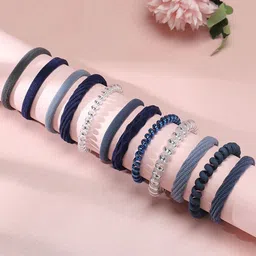 Jewels Galaxy Set Of 12 Textured Ponytail Holders image 4