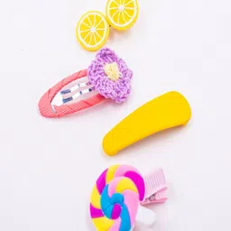 Jewelz Girls Yellow & Pink Set of 4 Alligator Hair Clip image 5