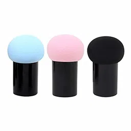 SUNISA Mushroom Head Beauty Blender Soft Powder Puff For Makeup, Beauty,Foundation Bledner (Pack of 3) Multicolor image 1