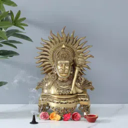 rhapsodically made Hanuman Ji Gold Brass Idols-picture-8