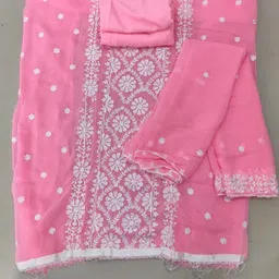 fusionvalley Unstitched Georgette Salwar Suit Material Embroidered image 3