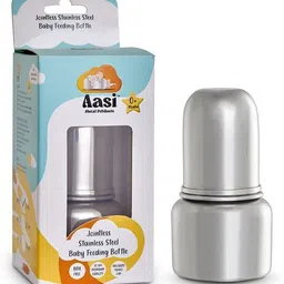 aasi Baby Feeding Bottle for Infants/Toddlers | Jointless Stainless Steel - 75 ml-picture-12