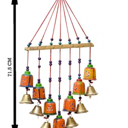 concept Handicraft Design Windchime With Sound For Home/Balcony/Main Door Wood Windchime (18 inch, Multicolor) Polyester Windchime image 4