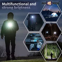 pick ur needs Long Range Torch Rechargeable Search Light LED Flashlight Aluminium Body Torch image 5