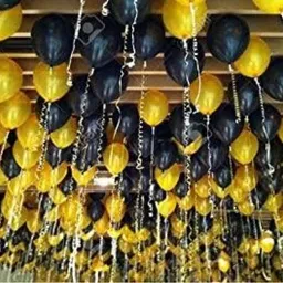 mosclue Solid Hd/Mettalic 200 Balloons Golden, Black For Kids/Adult/ Party/Birthday Decoration Balloon image 2