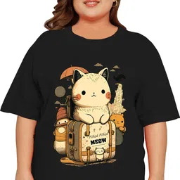 elite soul Pack of 2 Women Graphic Print Round Neck Cotton Blend Multicolor T-Shirt image 3