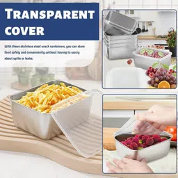 prajhomeandkitchen Stainless Steel Utility Container - 500 ml image 3