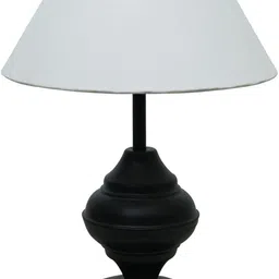 glowhere Modern Black Urn Table Lamp, White Cone Shade for Bedroom & Living Room Table Lamp image 2
