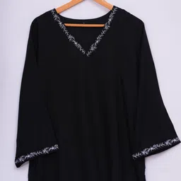 wewoma Casual Bell Sleeves Embroidered Women Black Top-picture-11