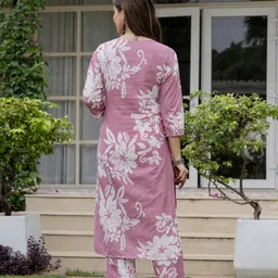 prisca Women Pure Cotton Kurta Pant Set image 2