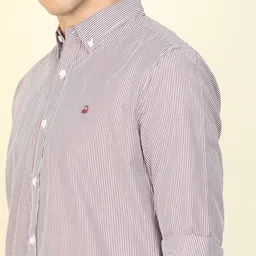 united colors of benetton Men Slim Fit Striped Button Down Collar Casual Shirt image 5