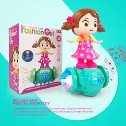 ichoice Musical Dancing Rotating Girl with Lights, Bump n Go Action Dancing Doll image 3