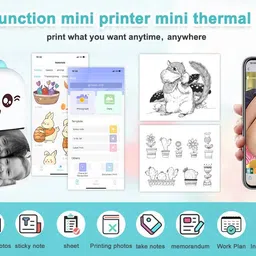 Dwiza Enterprise Mini Bluetooth Thermal Printer, Portable Label Printer Inkfree Thermal Printer Thermal Printing (Black & White) image 4