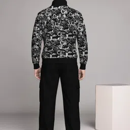 tripr Men Night Suit Set Black Printed image 2