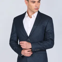 peter england Men Self Design Tuxedo Style Formal Blazer image 1