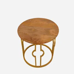 myoon Golden Elegance Metal Side Table in Golden Finish image 5