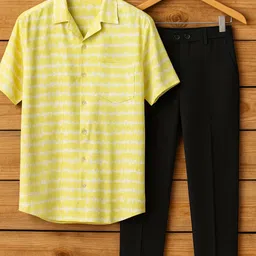 black deer Men Cotton Blend Shirt Pant Set image 1