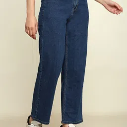 zayla Women Flared High Rise Dark Blue Jeans image 2
