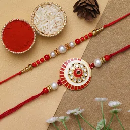 ecraftindia Designer D1412P6 Assorted Rakhi Set image 2