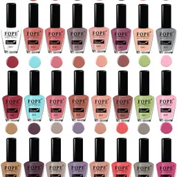 fope Super Shine Nail Polish Set of 24 Pcs Combo No-04,05 Pink, Green, Purple, Red Blue, Pink, Nude, Peach, White, Nude Grey, Old Brick , Nude, Green, Purple-picture-27