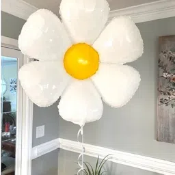 Printed 27" White Daisy Flower Foil Balloon 1 Pc Daisy Large Flower Foil Mylar Balloon Balloon-image-40