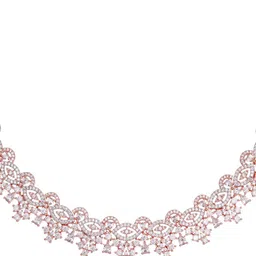 Saraf RS Jewellery Rose Gold-Plated & White AD & CZ-Studded Contemporary Jewellery Set image 2