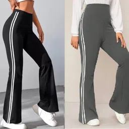 l fashion jeans Women Regular Fit Grey, Black Polyester Trousers-picture-28