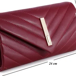sazara Party, Formal, Casual Maroon Clutch image 4